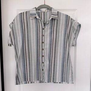 Women’s Small ROOLEE Striped Casual Button Down Collar Shirt